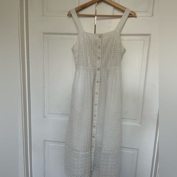 J. Crew Dresses J Crew White Eyelet Midi Dress Poshmark